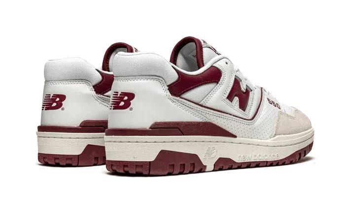 New Balance 550 White Burgundy — vue 3